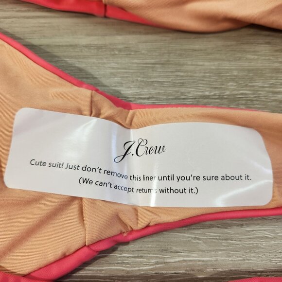 J. Crew Pink Curved Waist Cheeky Bikini Bottom New With Tags Womens Size XL - Picture 6 of 16